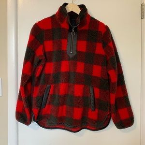 Abercrombie & Fitch Plaid Sherpa Jacket
